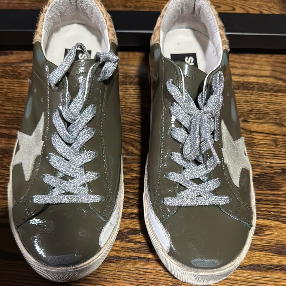 Golden Goose Olive Green Super Star Sneakers